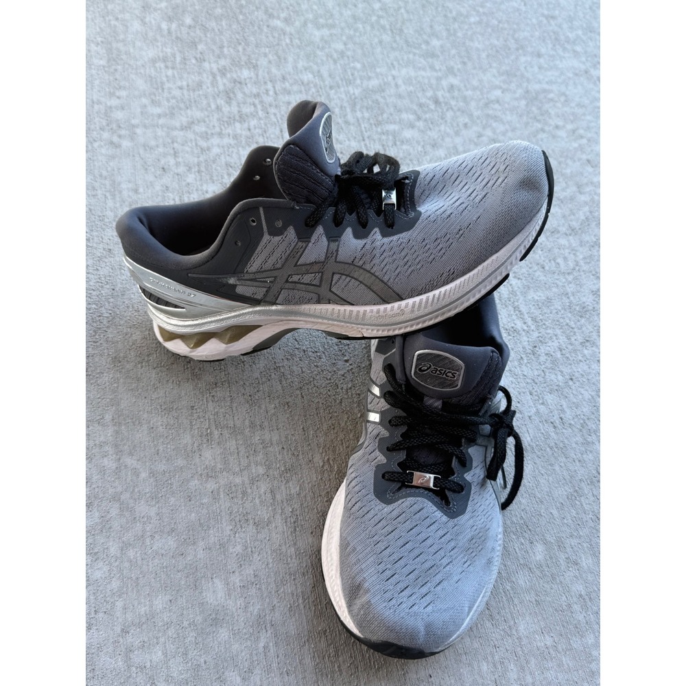 ASICS Gel Kayano 27 Men's 10.5 Gray Silver Running Shoes Athletic Sneakers